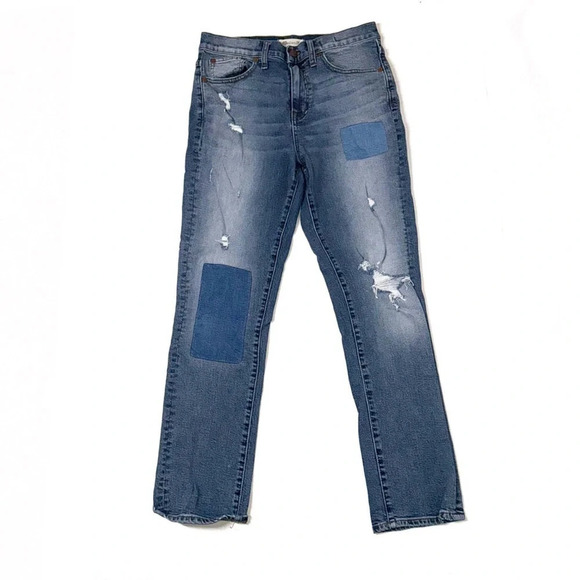 Madewell Cruiser Straight Crop Jeans in Patched Up Edition Size 27 - Picture 4 of 12